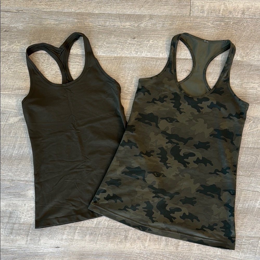 Lululemon Camo and Green Tank Tops